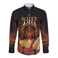 Happy St. Lucy Long Sleeve Button Shirt Light of Christ - Wonder Print Shop