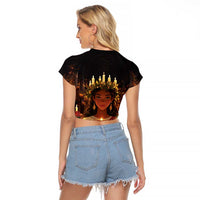 Happy St. Lucy Raglan Cropped T Shirt Light of Christ - Wonder Print Shop