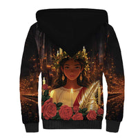 Happy St. Lucy Sherpa Hoodie Light of Christ - Wonder Print Shop