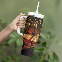 Happy St. Lucy Tumbler With Handle Light of Christ - Wonder Print Shop