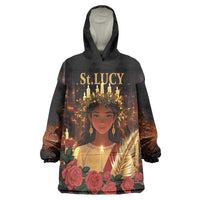 Happy St. Lucy Wearable Blanket Hoodie Light of Christ - Wonder Print Shop