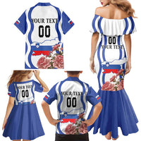 Custom Slovenia Independence Day Family Matching Mermaid Dress and Hawaiian Shirt The Olm With Carnation Flowers - Wonder Print Shop