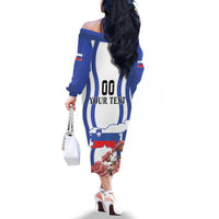 Custom Slovenia Independence Day Family Matching Off The Shoulder Long Sleeve Dress and Hawaiian Shirt The Olm With Carnation Flowers - Wonder Print Shop