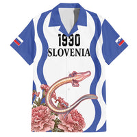 Custom Slovenia Independence Day Family Matching Off Shoulder Short Dress and Hawaiian Shirt The Olm With Carnation Flowers - Wonder Print Shop