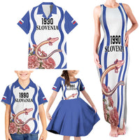 Custom Slovenia Independence Day Family Matching Tank Maxi Dress and Hawaiian Shirt The Olm With Carnation Flowers - Wonder Print Shop