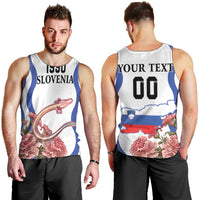 Custom Slovenia Independence Day Men Tank Top The Olm With Carnation Flowers - Wonder Print Shop