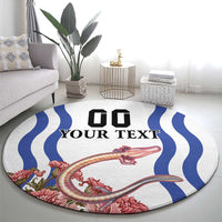 Custom Slovenia Independence Day Round Carpet The Olm With Carnation Flowers