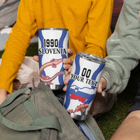 Custom Slovenia Independence Day Tumbler Cup The Olm With Carnation Flowers - Wonder Print Shop