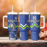 Custom Slovenia Football Tumbler With Handle Lipizzaner Horse Sport Style - Wonder Print Shop