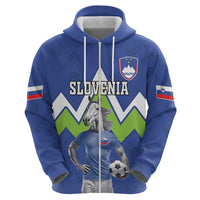 Custom Slovenia Football Zip Hoodie Lipizzaner Horse Sport Style - Wonder Print Shop
