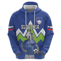 Custom Slovenia Football Zip Hoodie Lipizzaner Horse Sport Style - Wonder Print Shop