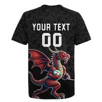 Custom Wales Rugby Rugby Jersey Welsh Dragon Mascot Black Version - Wonder Print Shop