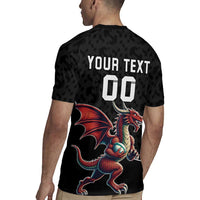Custom Wales Rugby Rugby Jersey Welsh Dragon Mascot Black Version - Wonder Print Shop