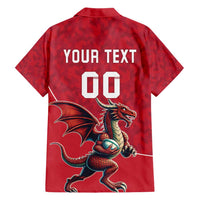 Custom Wales Rugby Hawaiian Shirt Welsh Dragon Mascot Red Version - Wonder Print Shop