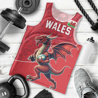 Custom Wales Rugby Men Tank Top Welsh Dragon Mascot Red Version - Wonder Print Shop