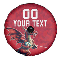 Custom Wales Rugby Spare Tire Cover Welsh Dragon Mascot Red Version - Wonder Print Shop