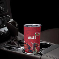 Custom Wales Rugby Tumbler Cup Welsh Dragon Mascot Red Version - Wonder Print Shop