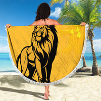 Personalized Sri Lanka Independence Day 1948 Beach Blanket Lion With Traditional Sun Face