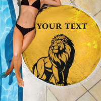 Personalized Sri Lanka Independence Day 1948 Beach Blanket Lion With Traditional Sun Face