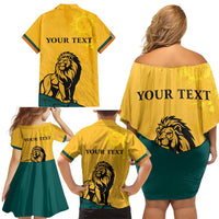 Personalized Sri Lanka Independence Day 1948 Family Matching Off Shoulder Short Dress and Hawaiian Shirt Lion With Traditional Sun Face - Wonder Print Shop
