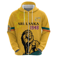 Personalized Sri Lanka Independence Day 1948 Hoodie Lion With Traditional Sun Face - Wonder Print Shop