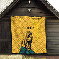 Personalized Sri Lanka Independence Day 1948 Quilt Lion With Traditional Sun Face - Wonder Print Shop