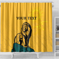 Personalized Sri Lanka Independence Day 1948 Shower Curtain Lion With Traditional Sun Face - Wonder Print Shop