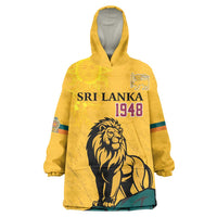 Personalized Sri Lanka Independence Day 1948 Wearable Blanket Hoodie Lion With Traditional Sun Face - Wonder Print Shop