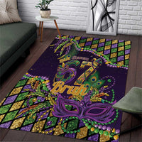 Six Seven Mardi Gras Area Rug 67 Carnival Mask Beads - Wonder Print Shop