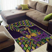 Six Seven Mardi Gras Area Rug 67 Carnival Mask Beads - Wonder Print Shop