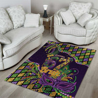 Six Seven Mardi Gras Area Rug 67 Carnival Mask Beads - Wonder Print Shop