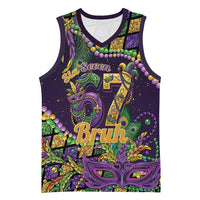Six Seven Mardi Gras Basketball Jersey 67 Carnival Mask Beads - Wonder Print Shop