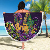 Six Seven Mardi Gras Beach Blanket 67 Carnival Mask Beads - Wonder Print Shop