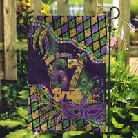Six Seven Mardi Gras Garden Flag 67 Carnival Mask Beads - Wonder Print Shop