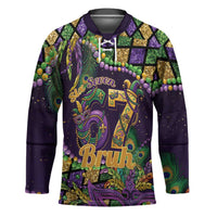 Six Seven Mardi Gras Hockey Jersey 67 Carnival Mask Beads - Wonder Print Shop