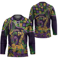 Six Seven Mardi Gras Hockey Jersey 67 Carnival Mask Beads - Wonder Print Shop