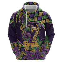 Six Seven Mardi Gras Hoodie 67 Carnival Mask Beads - Wonder Print Shop