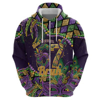 Six Seven Mardi Gras Hoodie 67 Carnival Mask Beads - Wonder Print Shop