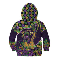 Six Seven Mardi Gras Kid Hoodie 67 Carnival Mask Beads - Wonder Print Shop