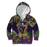 Six Seven Mardi Gras Kid Hoodie 67 Carnival Mask Beads - Wonder Print Shop