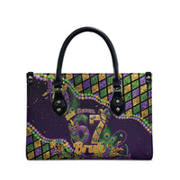 Six Seven Mardi Gras Leather Bag 67 Carnival Mask Beads - Wonder Print Shop