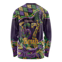 Six Seven Mardi Gras Long Sleeve Shirt 67 Carnival Mask Beads - Wonder Print Shop