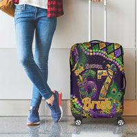 Six Seven Mardi Gras Luggage Cover 67 Carnival Mask Beads - Wonder Print Shop