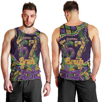 Six Seven Mardi Gras Men Tank Top 67 Carnival Mask Beads - Wonder Print Shop
