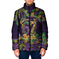 Six Seven Mardi Gras Padded Jacket 67 Carnival Mask Beads - Wonder Print Shop