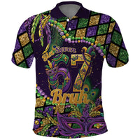 Six Seven Mardi Gras Polo Shirt 67 Carnival Mask Beads - Wonder Print Shop