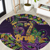 Six Seven Mardi Gras Round Carpet 67 Carnival Mask Beads - Wonder Print Shop