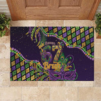 Six Seven Mardi Gras Rubber Doormat 67 Carnival Mask Beads - Wonder Print Shop