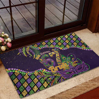 Six Seven Mardi Gras Rubber Doormat 67 Carnival Mask Beads - Wonder Print Shop