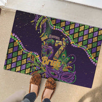 Six Seven Mardi Gras Rubber Doormat 67 Carnival Mask Beads - Wonder Print Shop